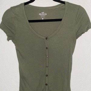 Hollister olive slim tee